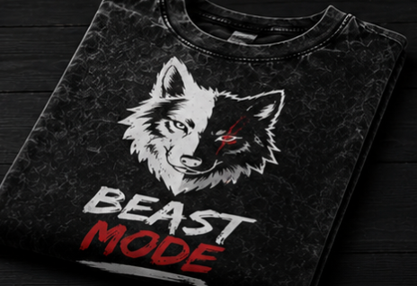 Beast Mode | Oversized Acid Wash Gym Tee